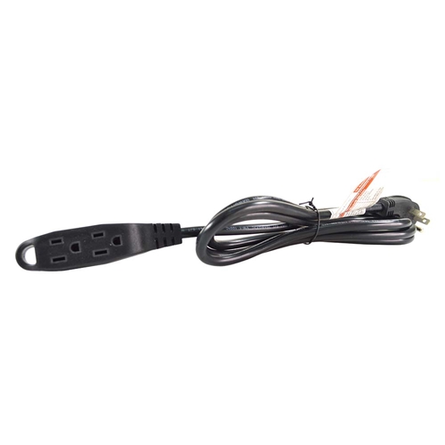 6ft 5-15P 45 Degree to 5-15R Triple Tap Power Cable 16AWG SJT (13A 125V)
