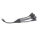 1-to-4 Power Cord Splitter Cable -18" Inches - Black - 16 Gauge