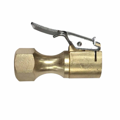 (TMT ONLY)   (2) 1/4" Straight Locking Lock-On Tire Foot Chuck Clip Shut-off Valve inflators
