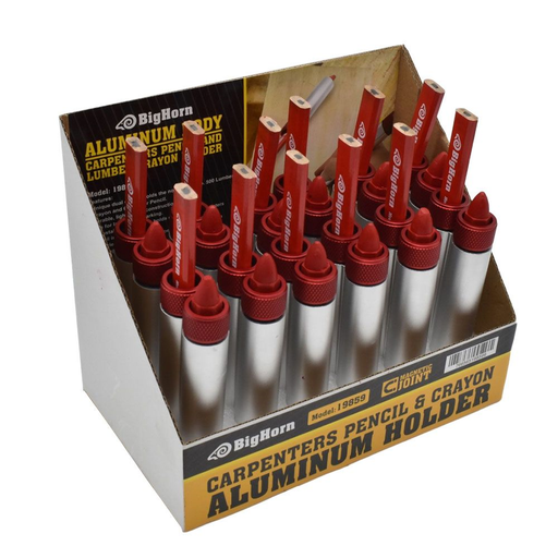 Aluminum Body Dual Marker Holder for Carpenters Pencil/Lumber Crayon - 12 BULK (CRATE DISPLAY BOX)