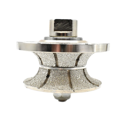 1-1/4" Full Bullnose Vacuum Brazed Diamond Profile Wheel with 5/8"-11 Female Threads
