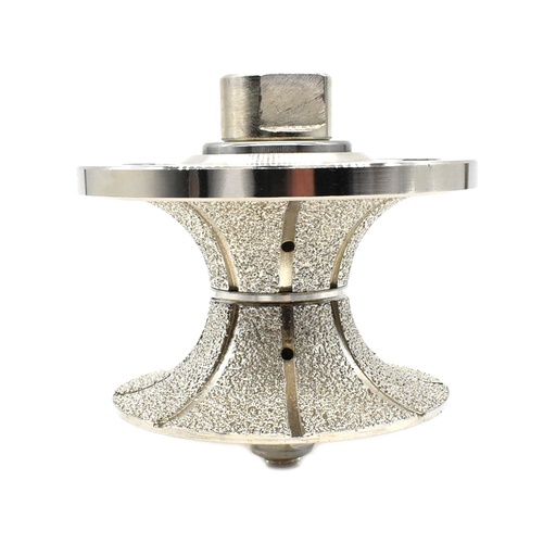 2" Full Bullnose Vacuum Brazed Diamond Profile Wheel with 5/8"-11 Female Threads