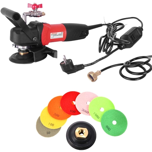 WP800-220 4" Var Speed Polisher and 8 pc 4" Diamond Polishing Pad Set