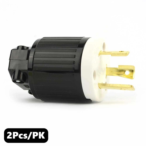 (TMT Only) 30A-250V 3-Blade NEMA L6-30P Twist Lock Electrical Plug - 2 pack