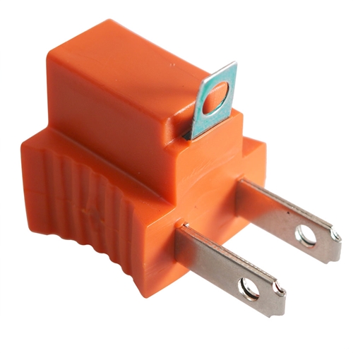 3 Prong to 2 Prong Polarized Grounding Adapter  125V 15A (Orange)