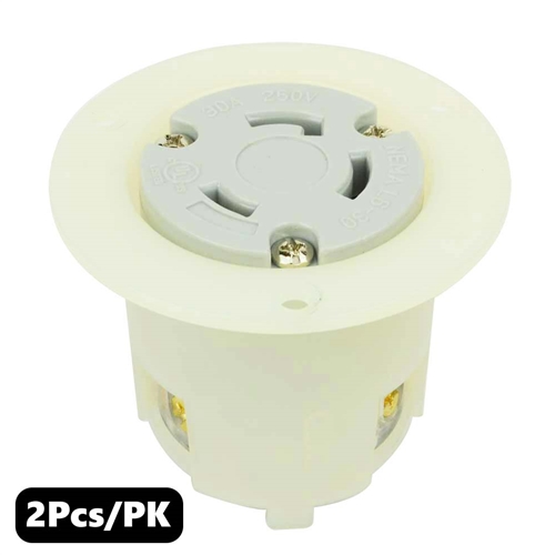 (TMT Only) Twist Lock Flange Receptacle 3 Wire 30 Amps 250V NEMA L6-30R - 2PK