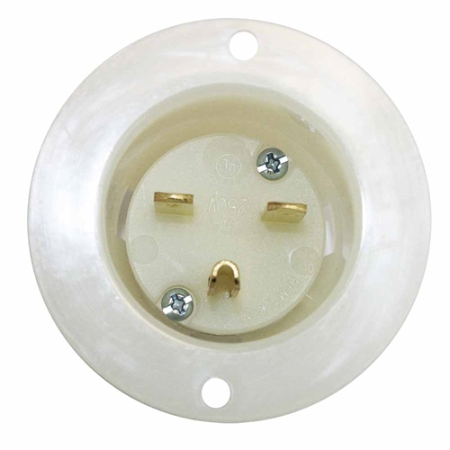 Std Flange Plug 2-Pole 3-Wire 15A 250V NEMA 6-15P