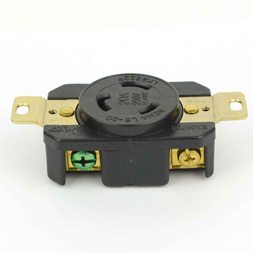 20A 250V NEMA L6-20R Black