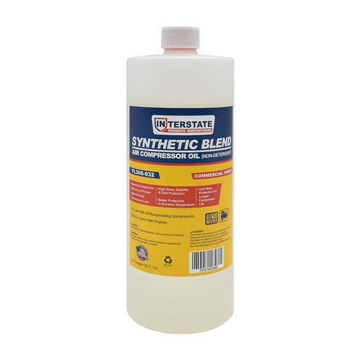 32 Oz Synthetic Compressor Oil - Screw-In Cap Bottle