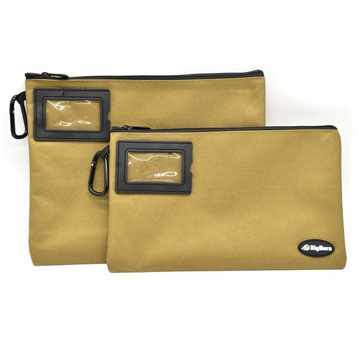 Heavy-Duty Oxford Canvas Tool Pouch Set With Carabiner Clip - 12" x 9" and 11" x 7"
