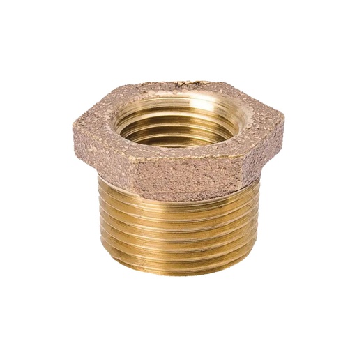 3/8" x 1/4" Brass Hex Bushing (RED BRASS - FORGED)