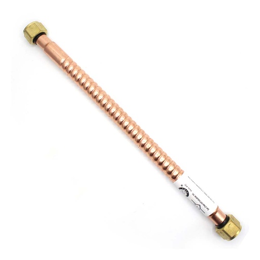 202-T  7/8" x 12" Flexible Corrugated Copper Water Heater Connector - 3/4" FIP x 3/4" FIP