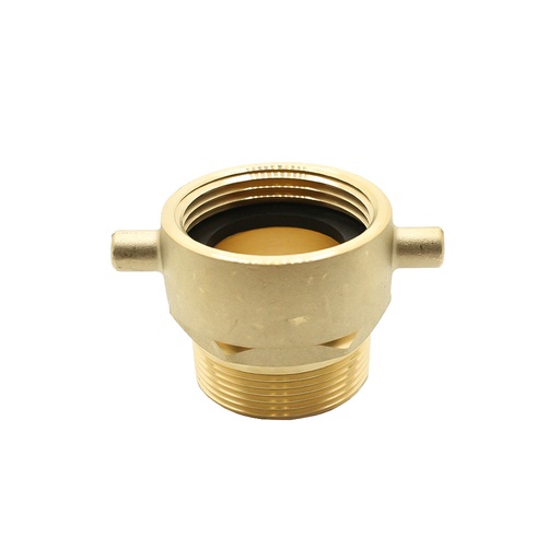 2-1/2" Female NH/NST X 3" Male NPT Brass Swivel Fire Hose / Hydrant Adapter with Pin Lug