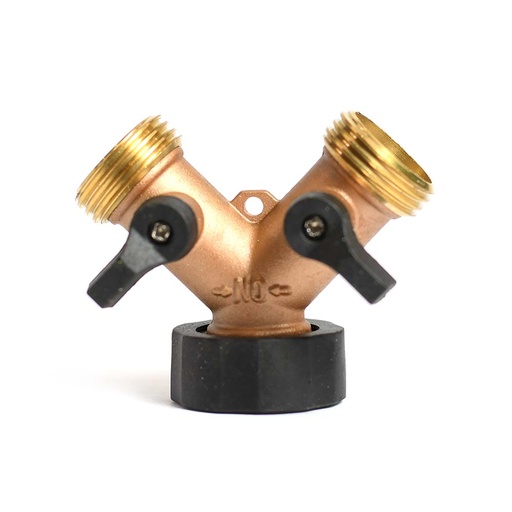 3383-T Garden Hose Wye Connector with Shut-Off – Brass