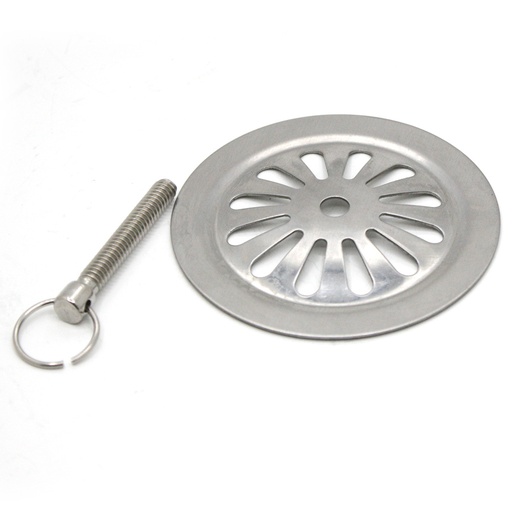 232-T Old Style Waste & Overflow Grid Face Plate & Bolt with Ring - Comes with 15" Chain