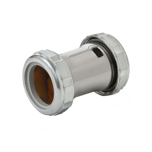 262-T 1-1/2" Slip Joint Tubular Coupling - Chrome Plated Brass
