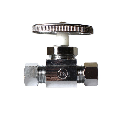 468-T 3/8" Comp. x 3/8" Comp. Multi-Turn Straight Stop Valve