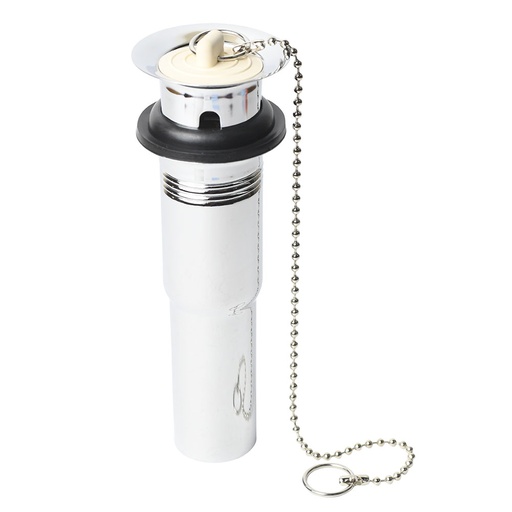 661-T 1-1/4" x 5" Chrome Plated Brass Two Piece Pop-Up Plug - Includes Chain and Stopper