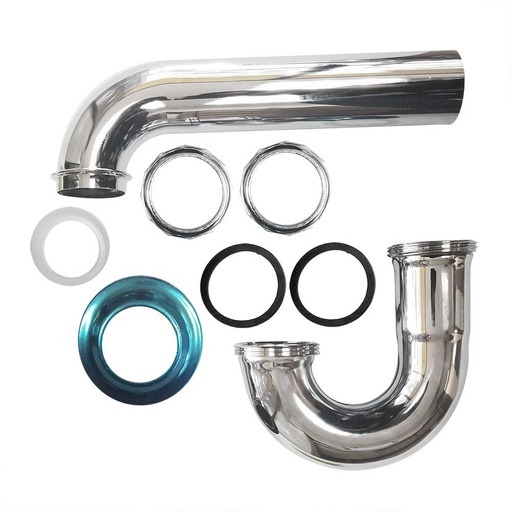 675-T 1-1/2" X 1-1/2" Chrome Plated Brass Tubular Sink P-Trap - 22 Gauge