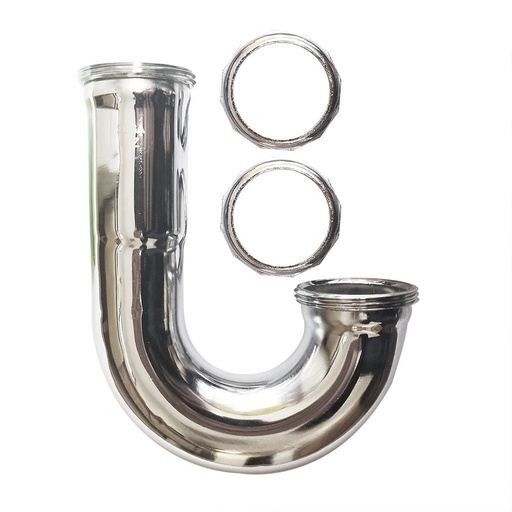 677-T 1/1/2" Chrome Plated Brass Tubular Hi-Inlet J-Bend - 22 Gauge