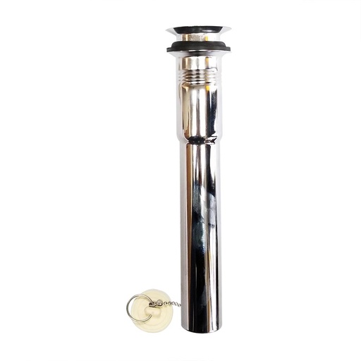 681-T 1-1/4" x 8" Chrome Plated Brass Two Piece Pop-Up Plug - Includes Chain and Stopper