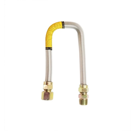 693-T 5/8" OD  X 1/2" ID (3/4" MIP x 3/4" FIP) 18" Long Stainless Steel Flexible Gas Connector