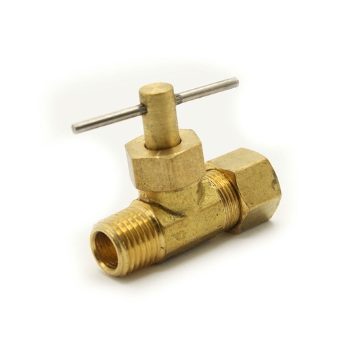 705-T 1/4 Compression X 1/8 MIP Straight Needle Valve 