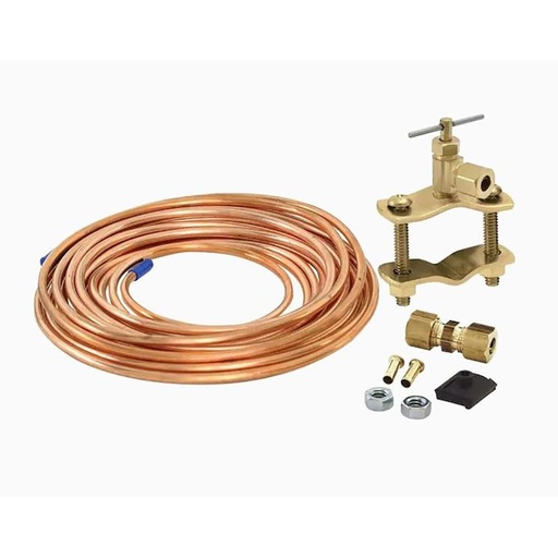 714-T 15ft 1/4" Comp. Inlet/Outlet Copper Tubing Ice Maker Installation Kit