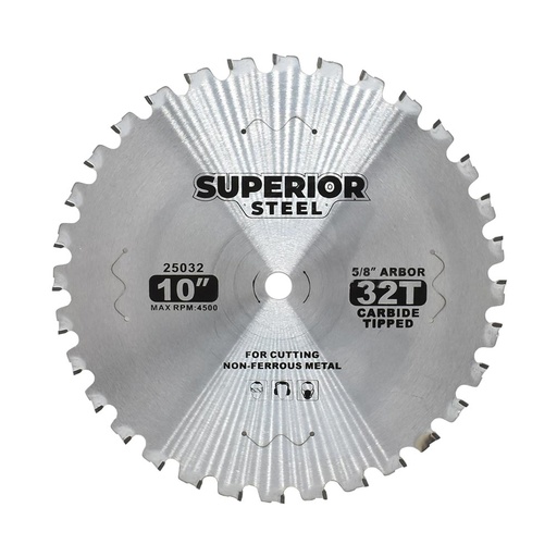 10" x 32 Teeth x 5/8" Arbor - Non-Ferrous Metal Cutting Carbide Tipped Saw Blade