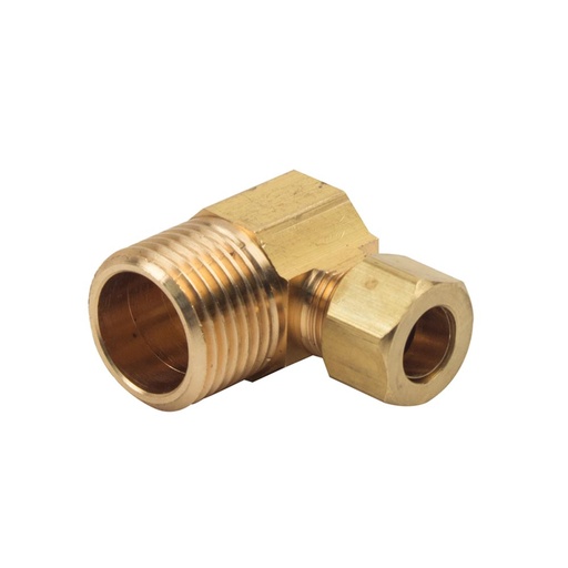 1101-T 69-C 3/8" Comp x 1/2" MIP Lead-Free Brass 90 Elbow