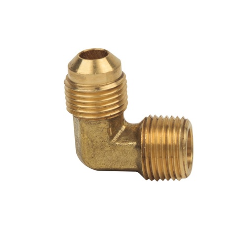 1153-T #49 3/8" Flare  x 3/8" MIP Brass 90 Degree Elbow