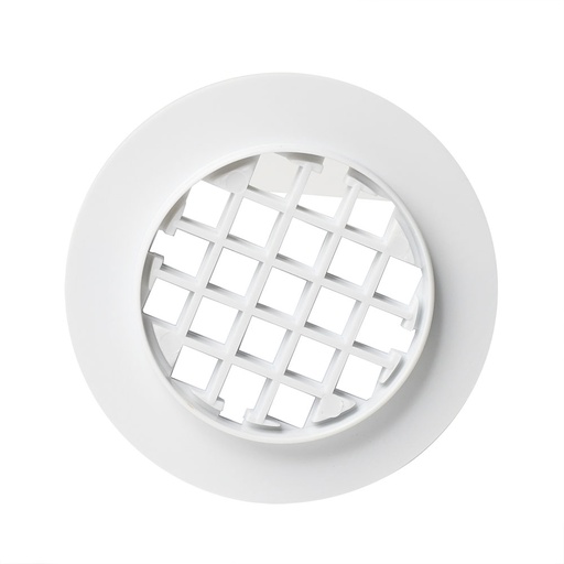 1249-T 4-1/4" White Plastic Strainer - Shower Drain Square Grid