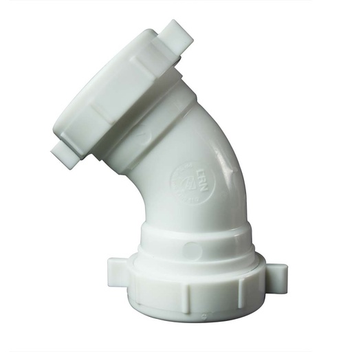 1261-T 1-1/2" PVC Slip Joint 45 ELBOW with (2) 1-1/2" Slip Joint Washers