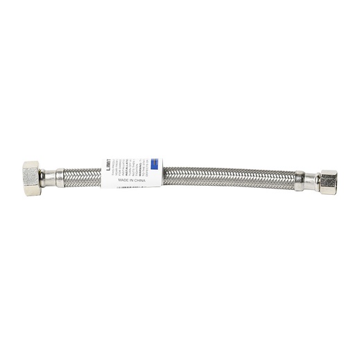 1463-T 3/8" Comp x 1/2" FIP x 60" Stainless Steel Faucet Riser