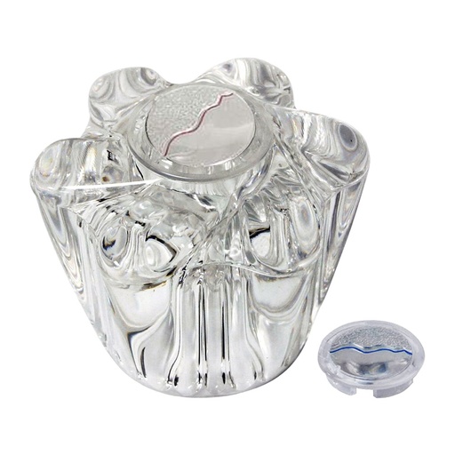 1487-T Price Pfister Large Cuurent Windsor Tub Shower Faucet Handle - Clear Acrylic with Hot/Cold Buttons
