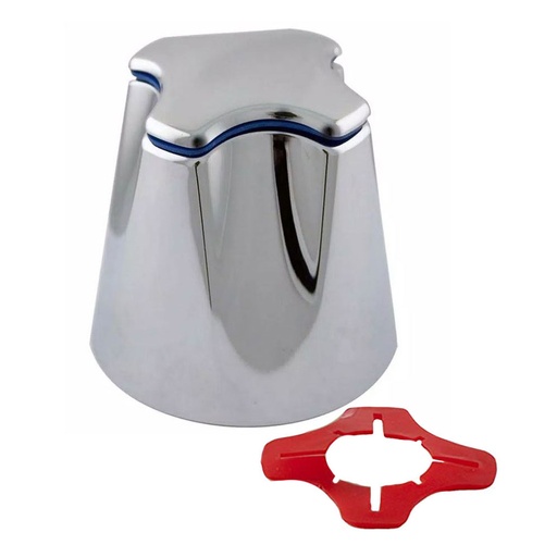 1491-T Price Pfister Large Current Verve Tub Shower Faucet Handle - Chrome Metal with Hot/Cold Buttons - 88990