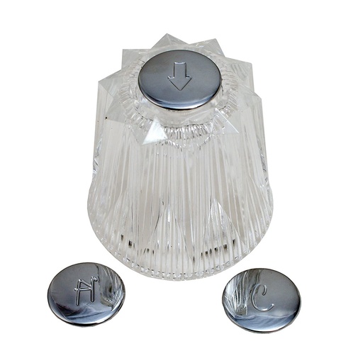 1511-T Price Pfister Large Windsor Tub Shower Faucet Handle - Clear Acrylic with Hot/Cold/Diverter Buttons

