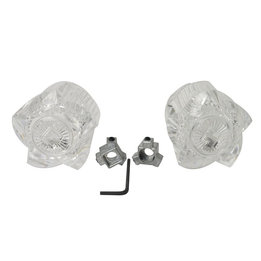 1578-T Fit-All Universal Clear Acrylic Tub / Shower Faucet Handle - Hot / Cold (80852)