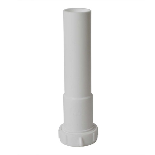 1631-T 1-1/4" X 8" PVC Slip Joint Extension Tube with 1-1/4" Slip Joint Washer - Plastic Bag with Header Card