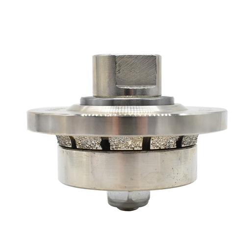 3/16" Radius Vacuum Brazed 65mm Premium Diamond Profile Wheel with 5/8" x 11 Female Threads
