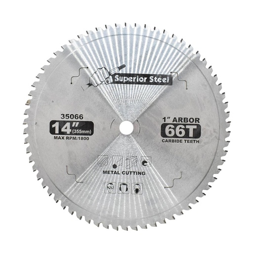 14" x 66 Teeth x 1" Arbor - Metal Cutting Carbide Tipped Saw Blade