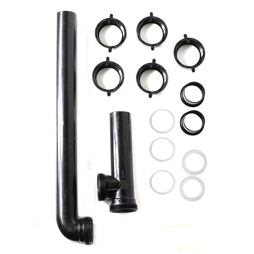 2178-T 1-1/2" x 16" ABS Telescopic End Outlet Universal Sink Waste with Direct Connect & Slip Joint Connect - (4) Slip Joint Washers (2) Direct Connect Washers