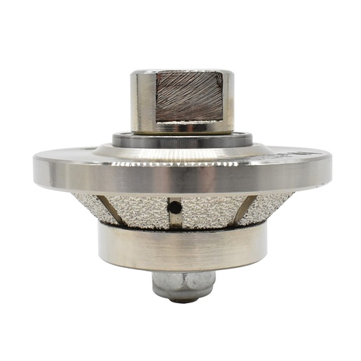 45 Degree 3/8" Vacuum Brazed 65mm Premium Diamond Profile Wheel with 5/8" x 11 Female Threads
