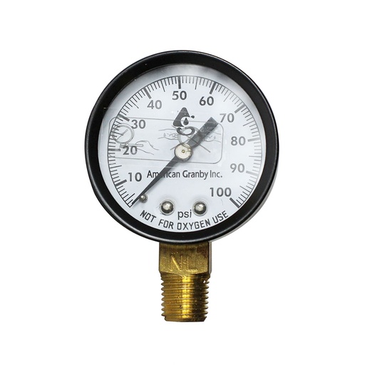 2333-T 100# 2" 100 PSI - 1/4" NPT Bottom Mount Pressure Gauge (G2012-100)