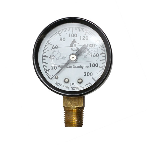 2334-T 2" Dial 200 PSI  Pressure Gauge - 1/4" NPT Bottom Mount (G2012-200)