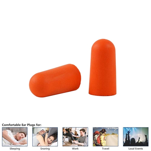 Ultra Soft Foam Earplugs, 200 Pairs/BOX - 32dB NRR - Orange Color