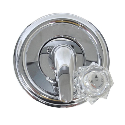 2604-T Tub/Shower Double Handle Trim Kit for Delta Coarse & Fine Threads,  Acrylic & Metal Handle,  Chrome Finish Faceplate Trim - 10003