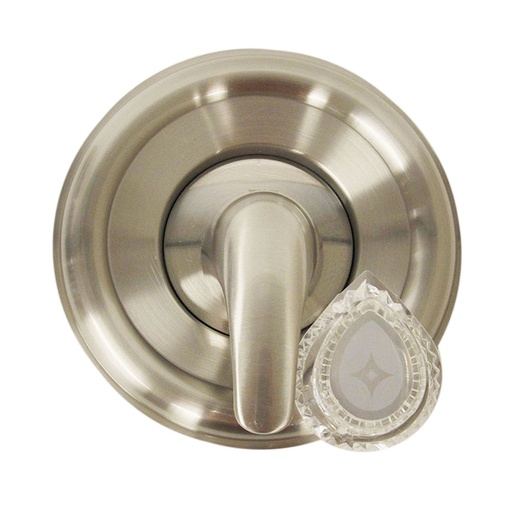2607-T Tub/Shower Double Handle Trim Kit for Moen, Acrylic & Metal Handle, Satin Nickel Finish Faceplate Trim