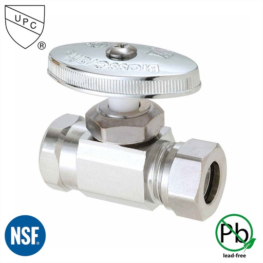 5466-T  1/2" FIP x 1/2" Slip Joint Multi-Turn Straight Stop Valve (4400466)