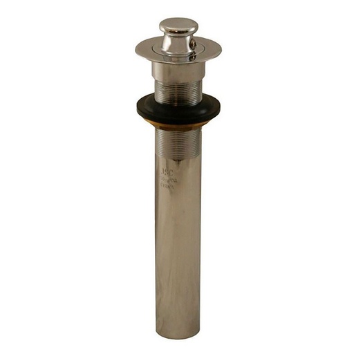 5711-T Lavatory Sink Lift & Turn Pop-Up Drain without Overflow - 1-1/4" x 8" Tailpiece - Satin Nickel